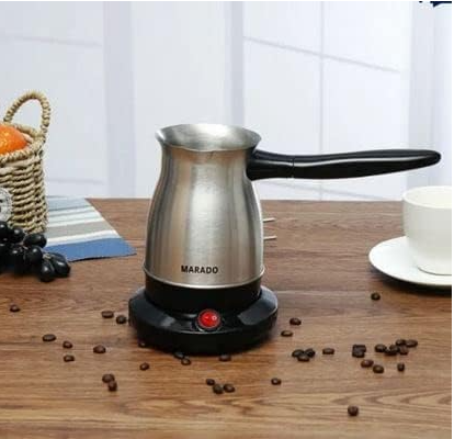 Marado High quality stainless steel Turkish Coffee Maker, Electrical Coffee Pot 500 ML/ 5 Cups. The Best and Most Efficient Way to Make a Warm Cup of Coffee or Tea and Boil Water.