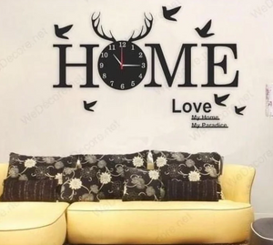 3D Home Clock Acrylic Wall Decor